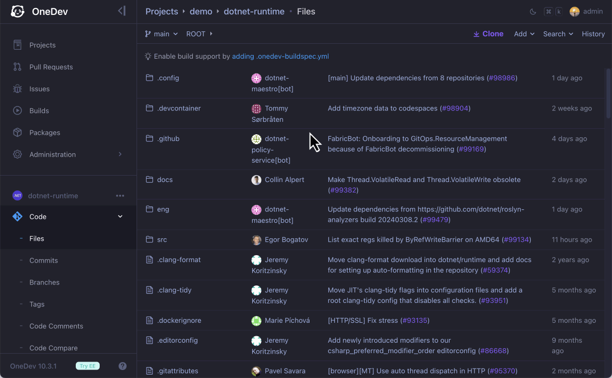 onedev screenshot 1