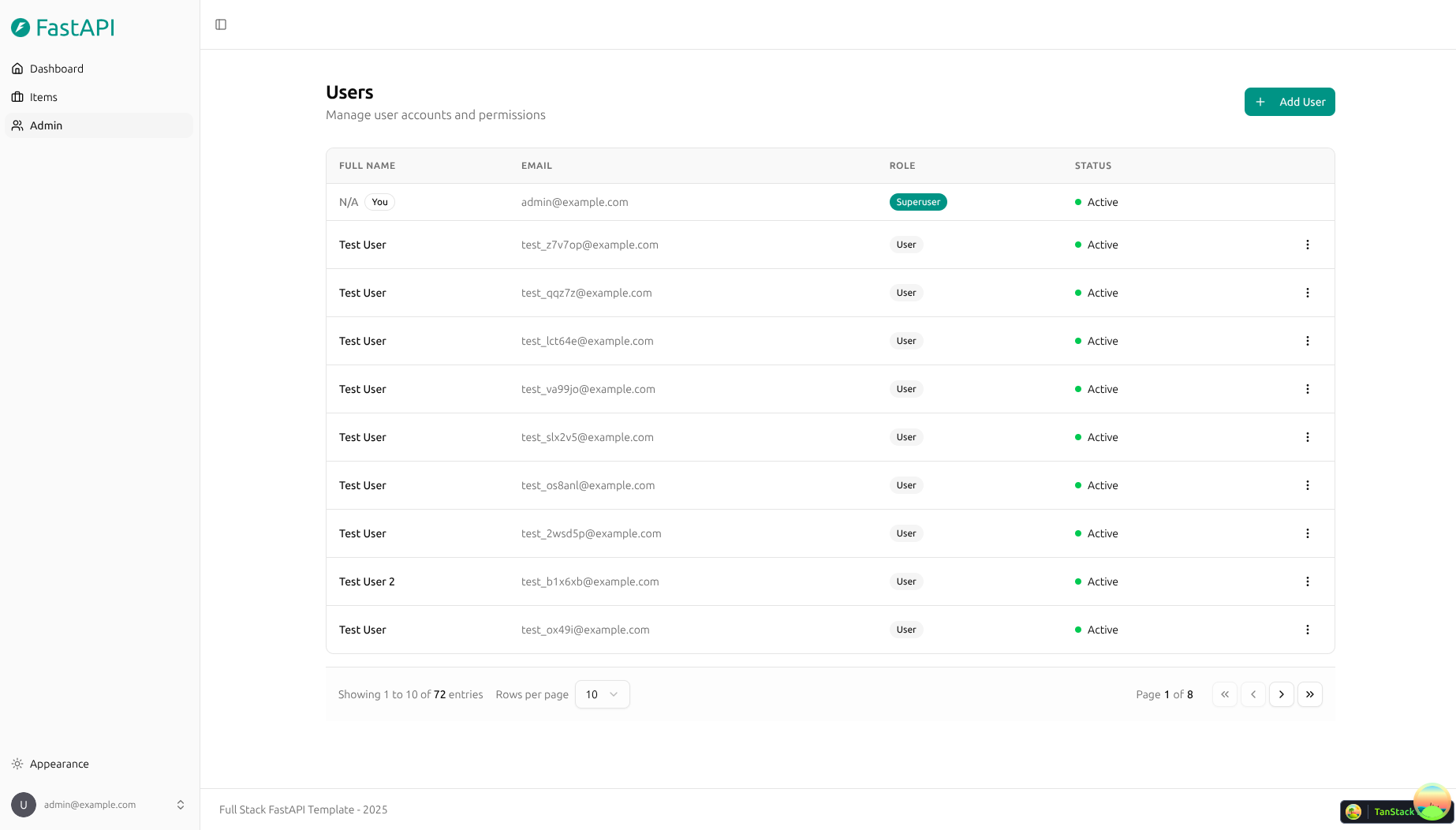 full-stack-fastapi-postgresql screenshot 2