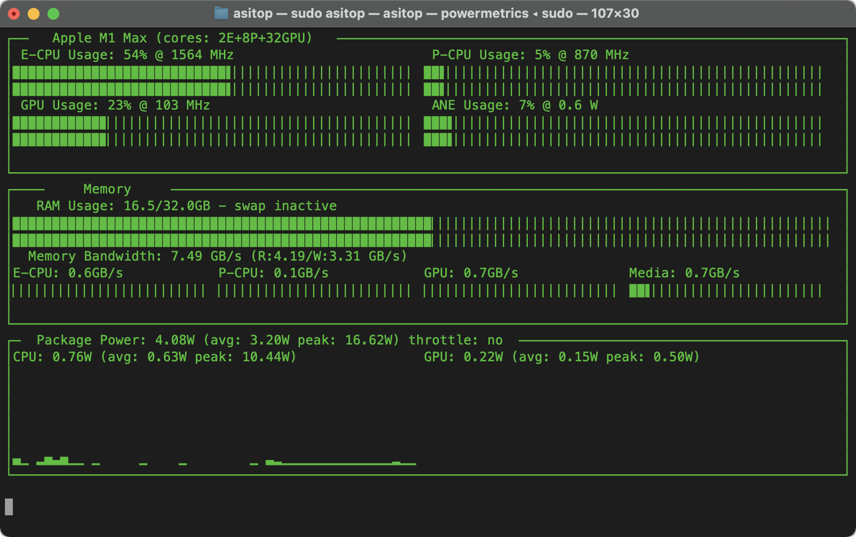 asitop screenshot 1