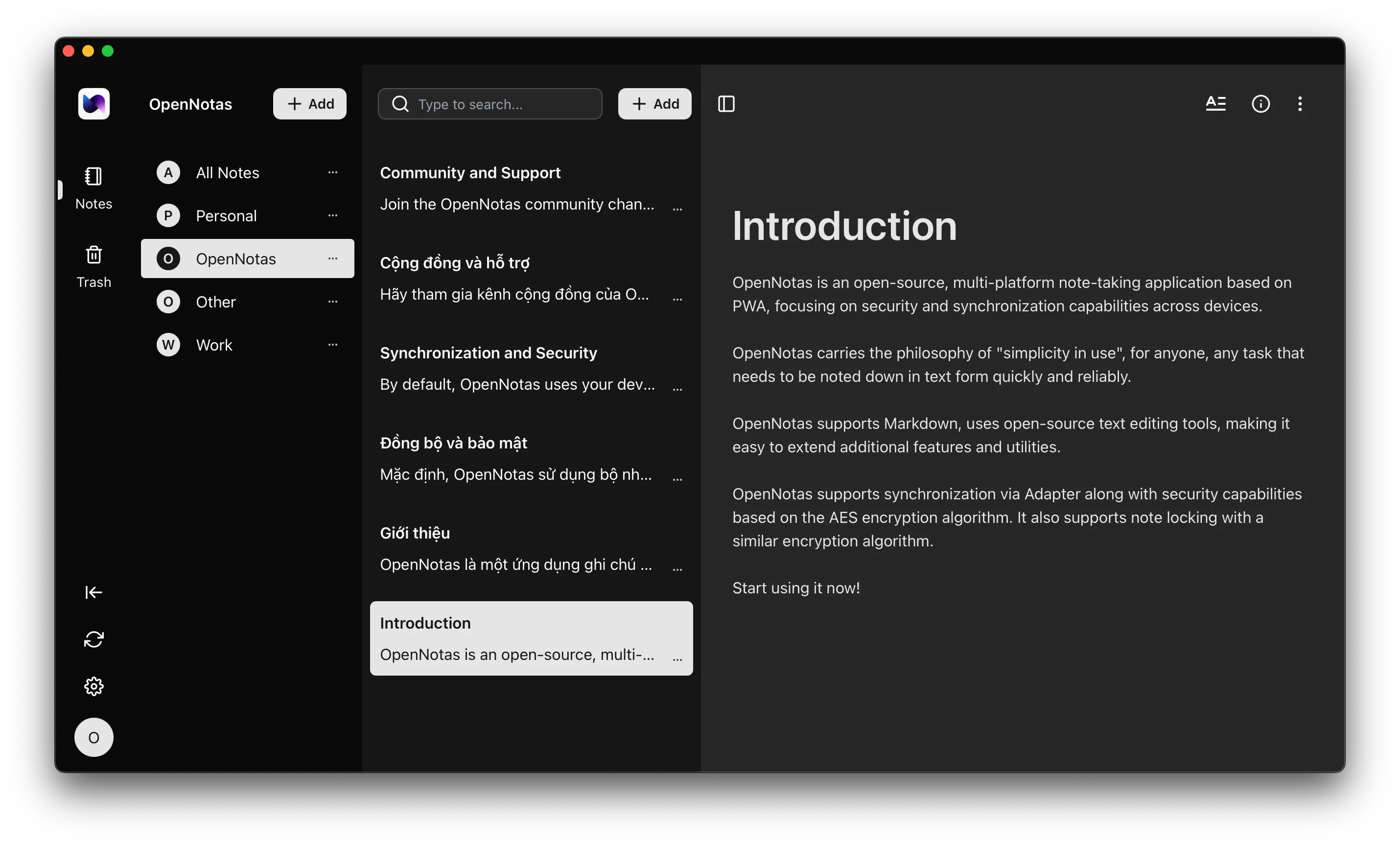 opennotas screenshot 1