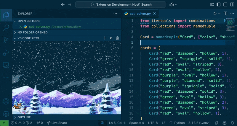 vscode-pets screenshot 1