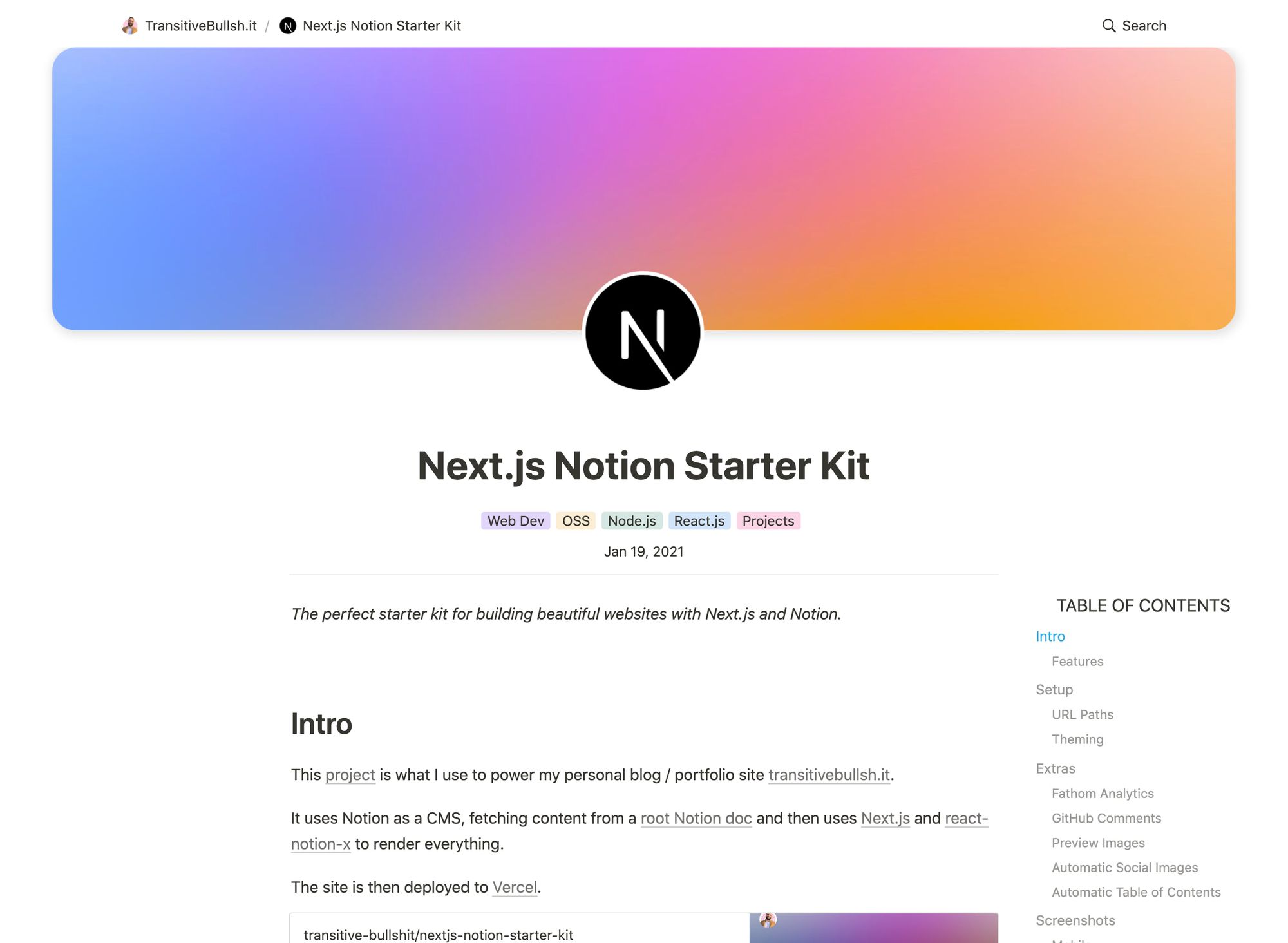 nextjs-notion-starter-kit screenshot 1