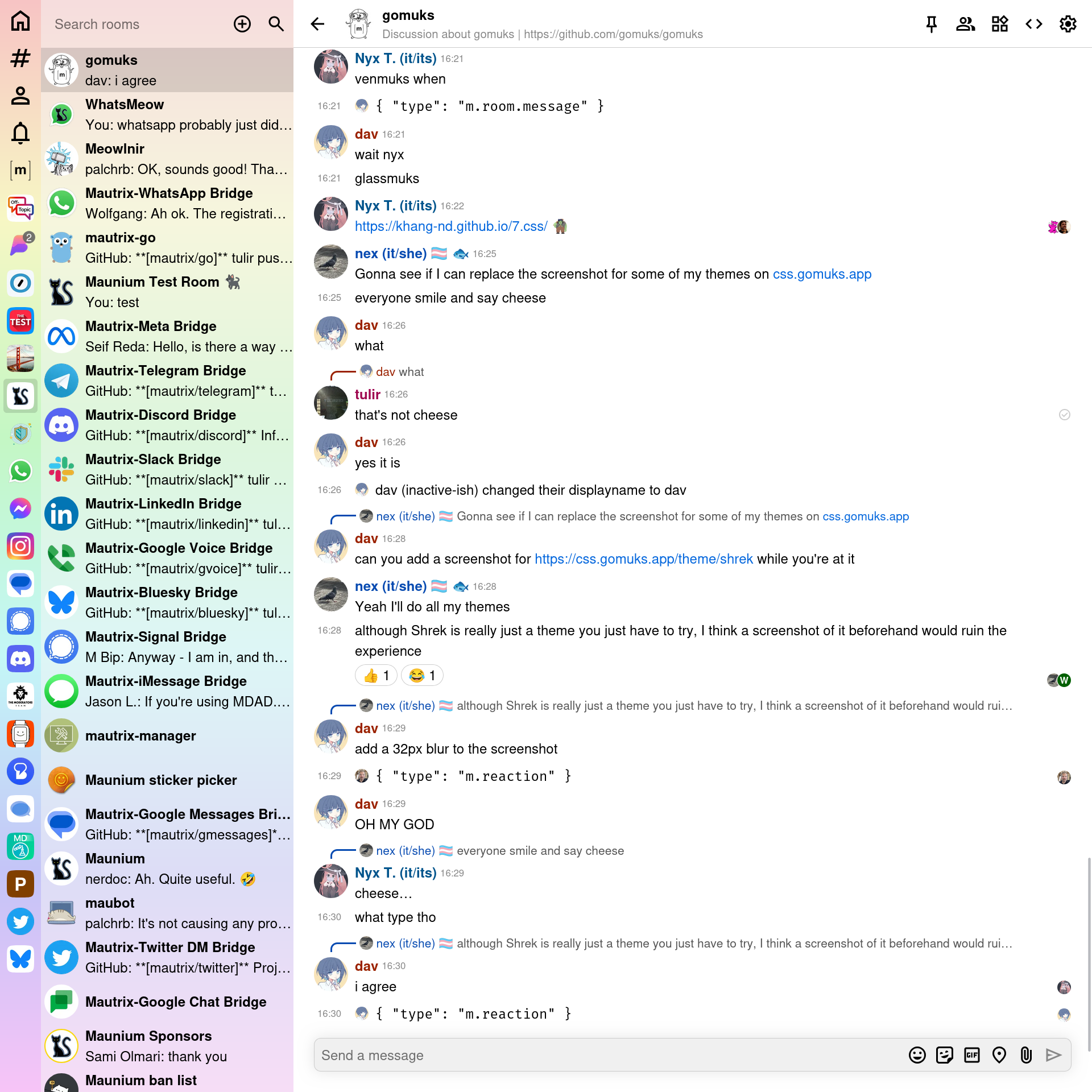 gomuks screenshot 1