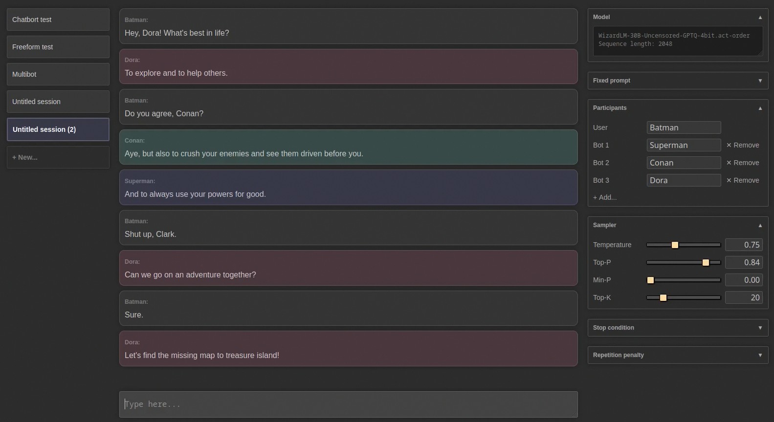 exllama screenshot 1