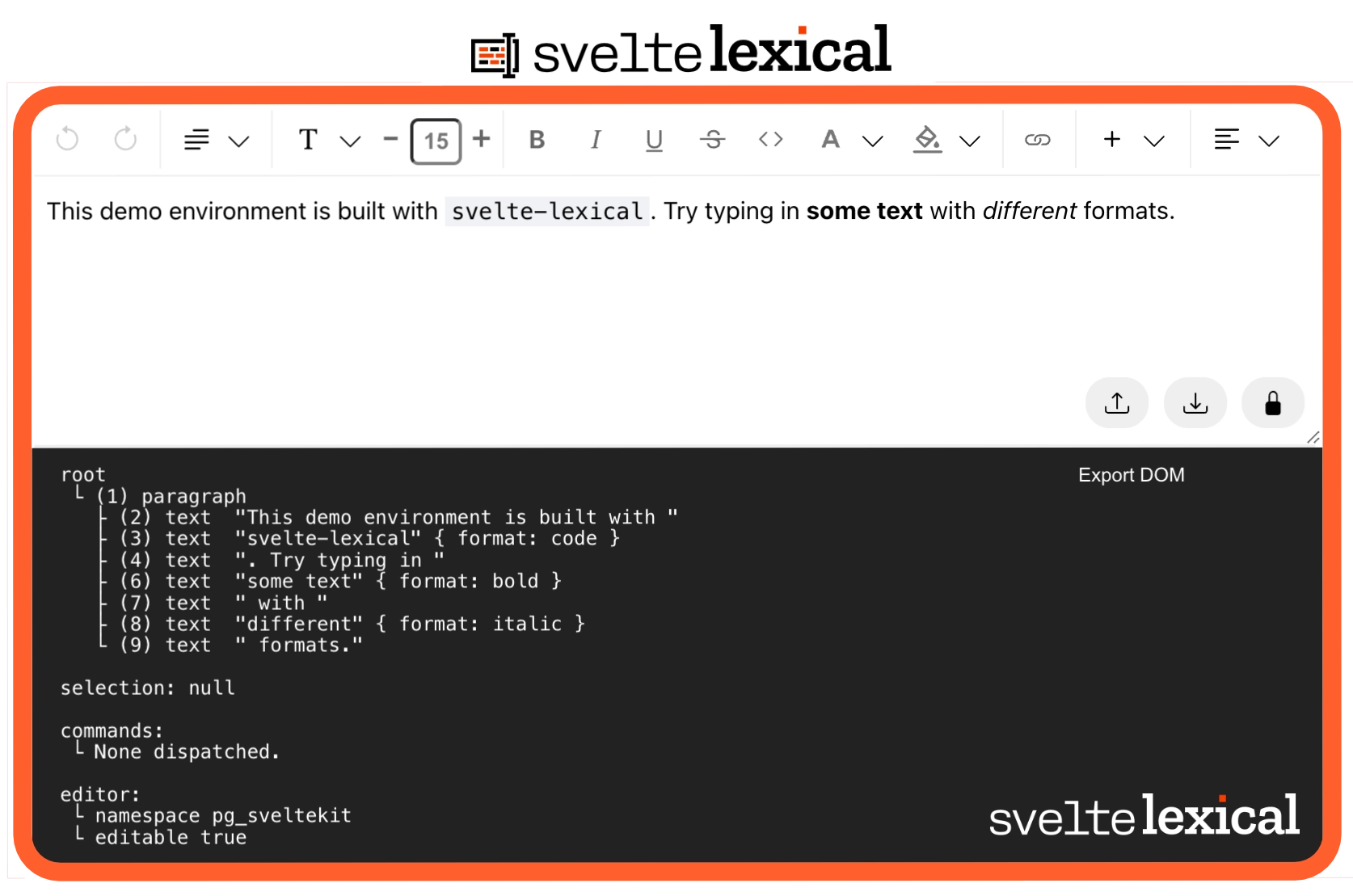 svelte-lexical screenshot 1
