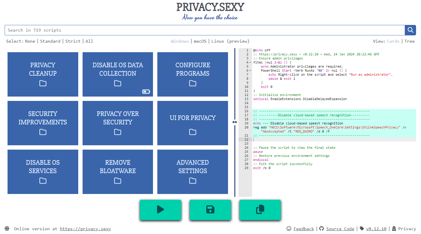 privacy.sexy screenshot 1