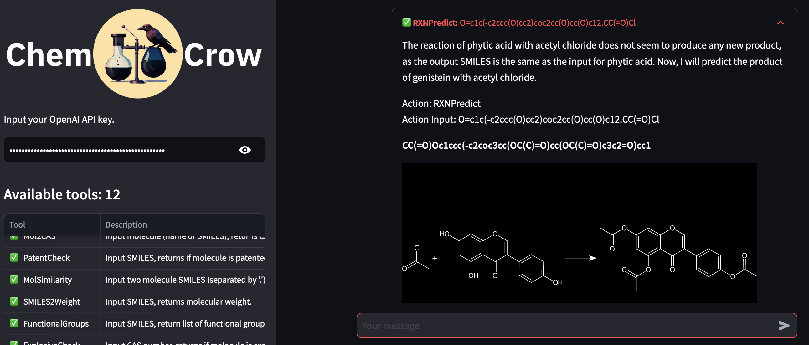chemcrow-public screenshot 1