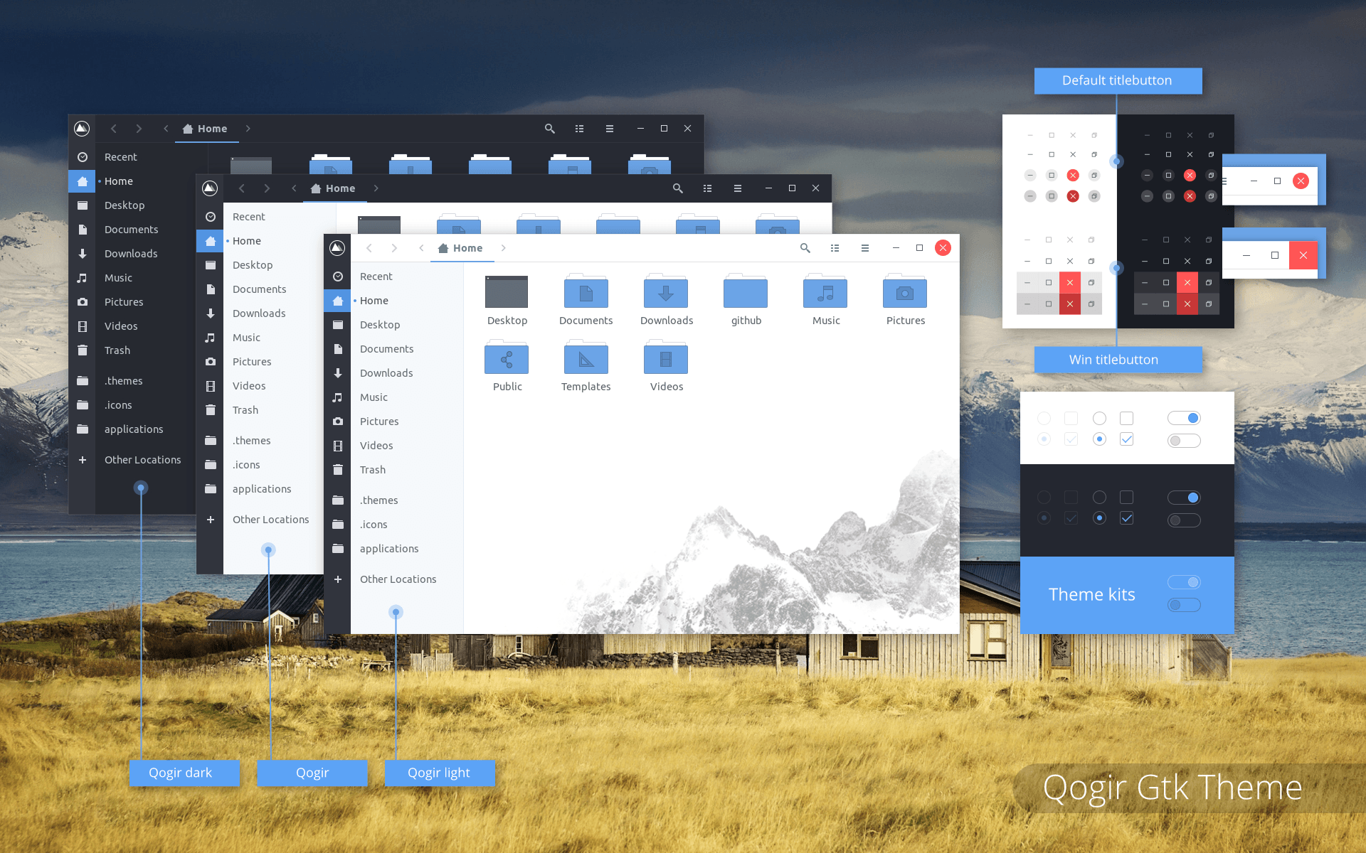 Qogir-theme screenshot 1