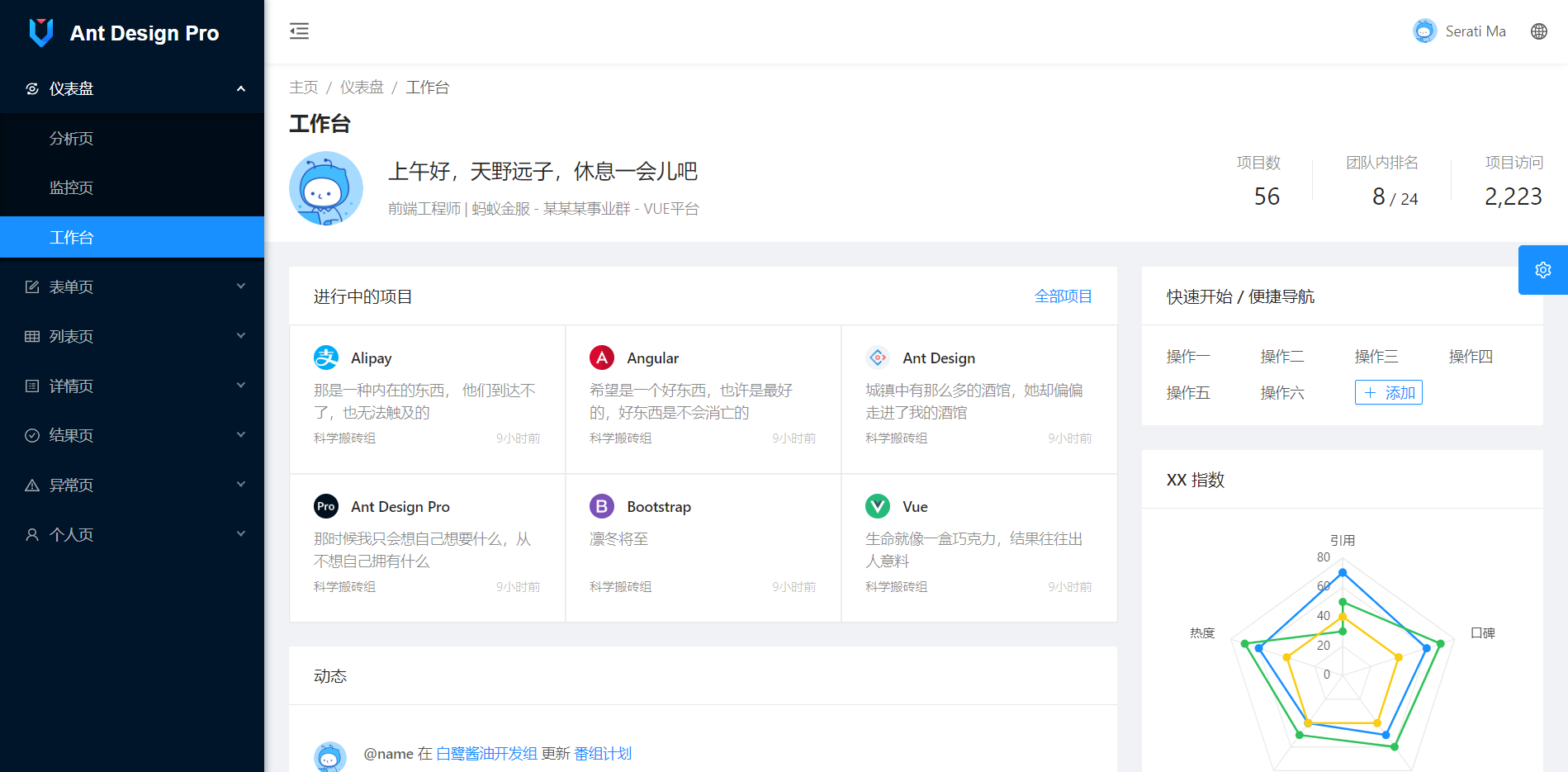 ant-design-vue-pro screenshot 1