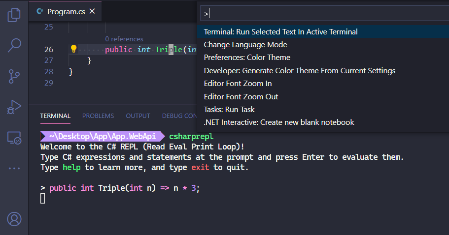 CSharpRepl screenshot 3
