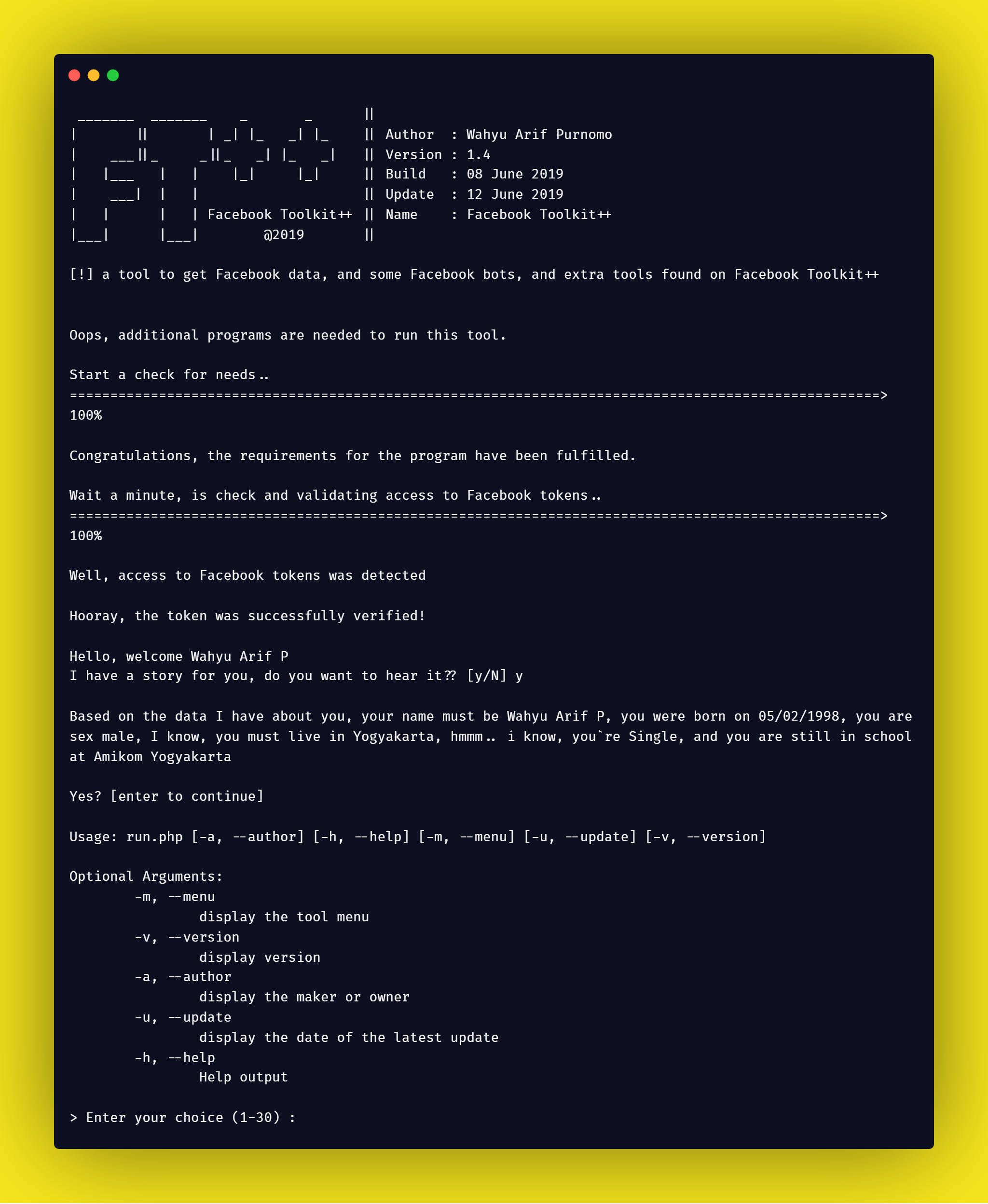 FacebookToolkit screenshot 2