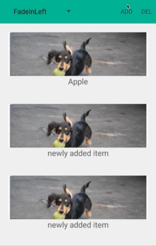 recyclerview-animators screenshot 2
