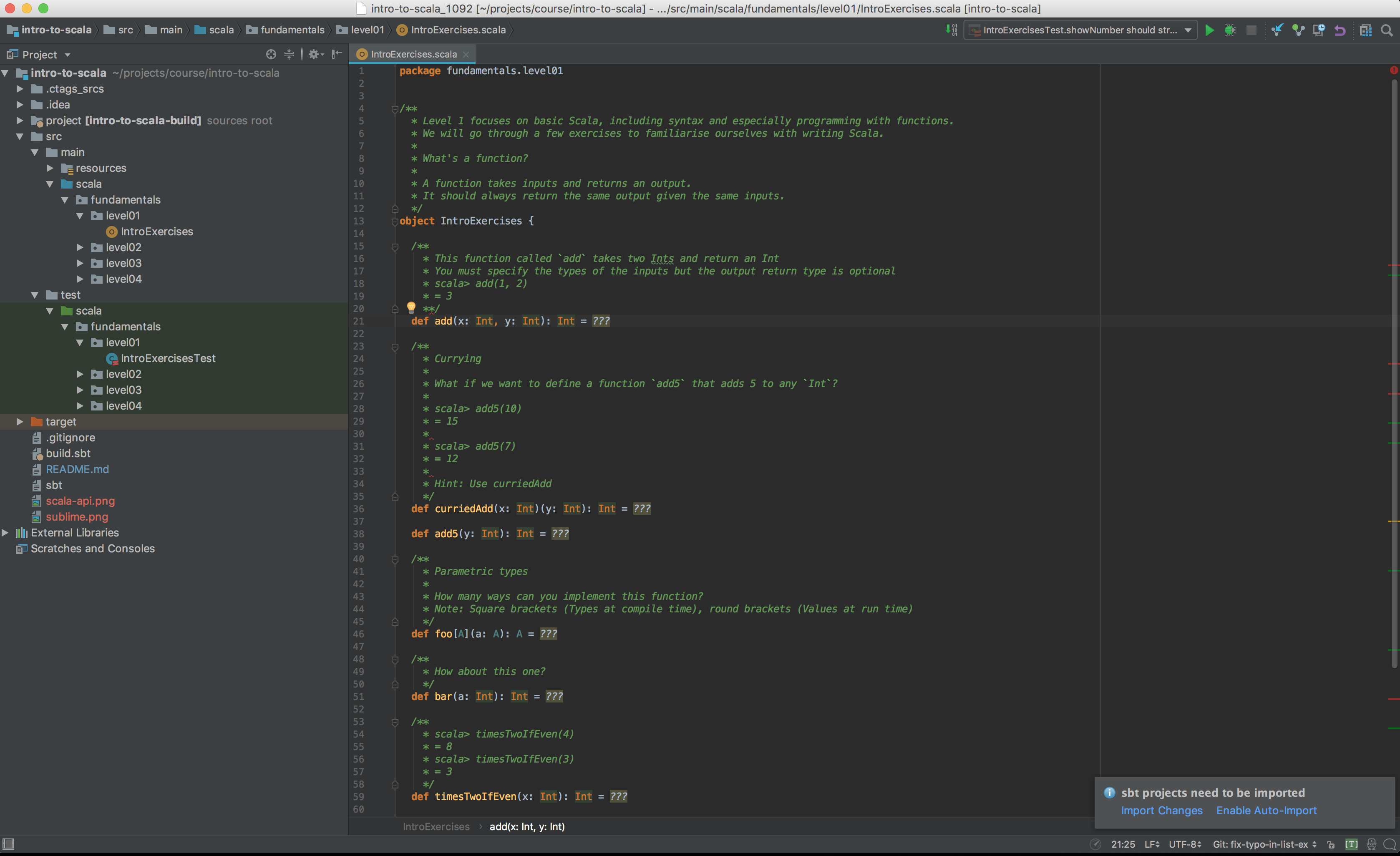intro-to-scala screenshot 1