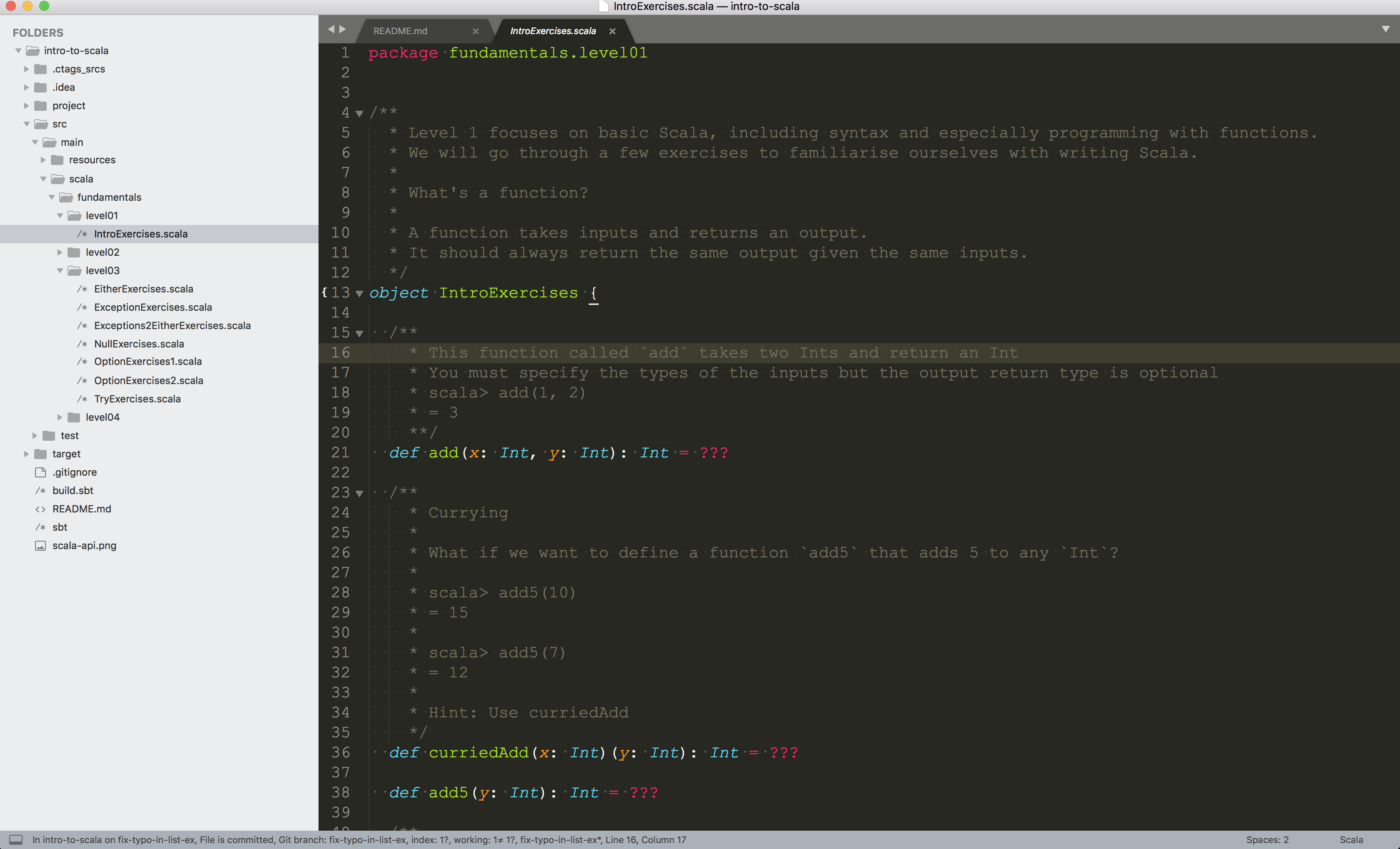 intro-to-scala screenshot 2