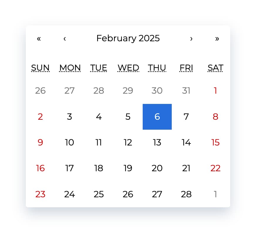 react-calendar screenshot 1