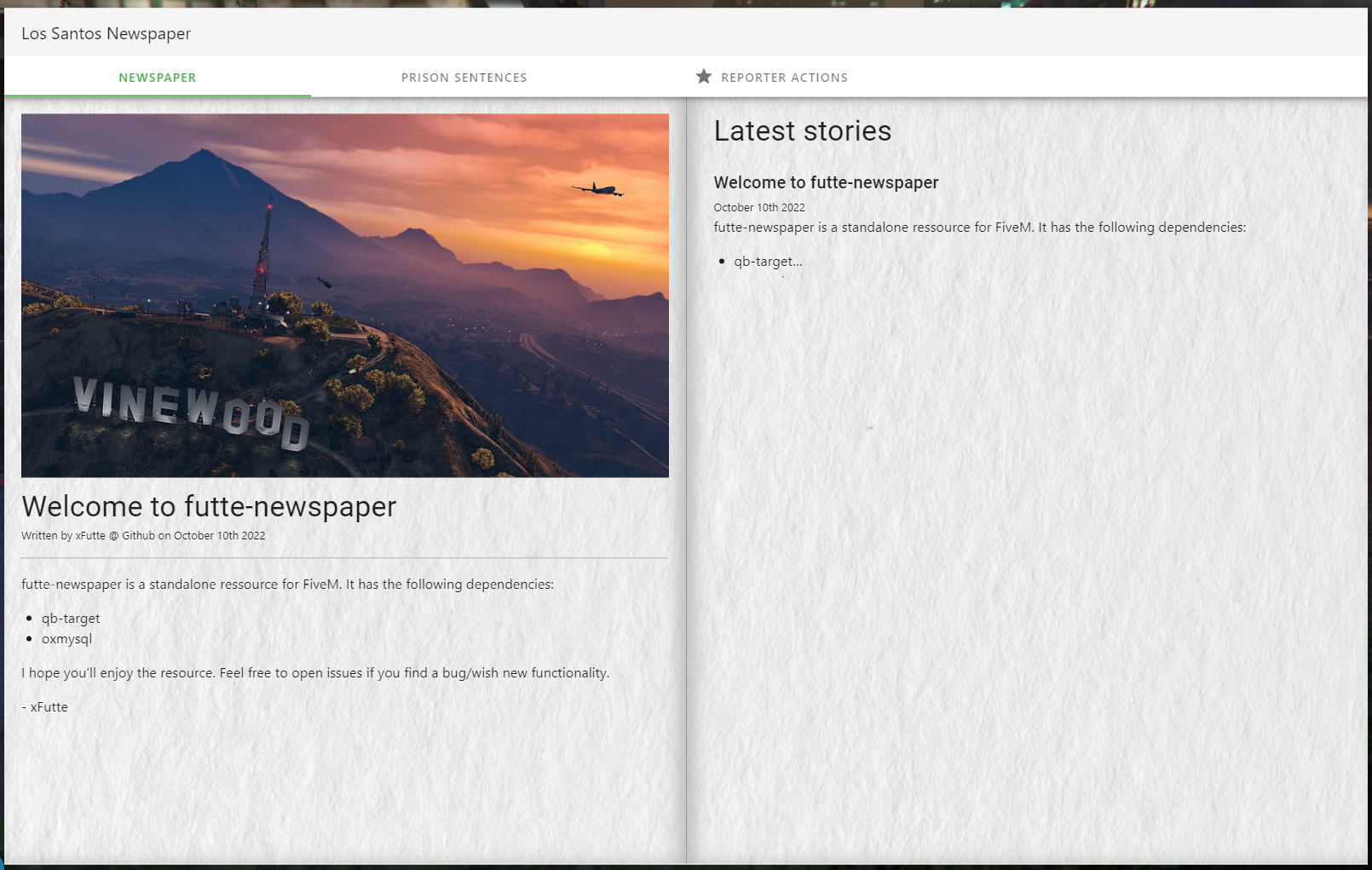 futte-newspaper screenshot 1