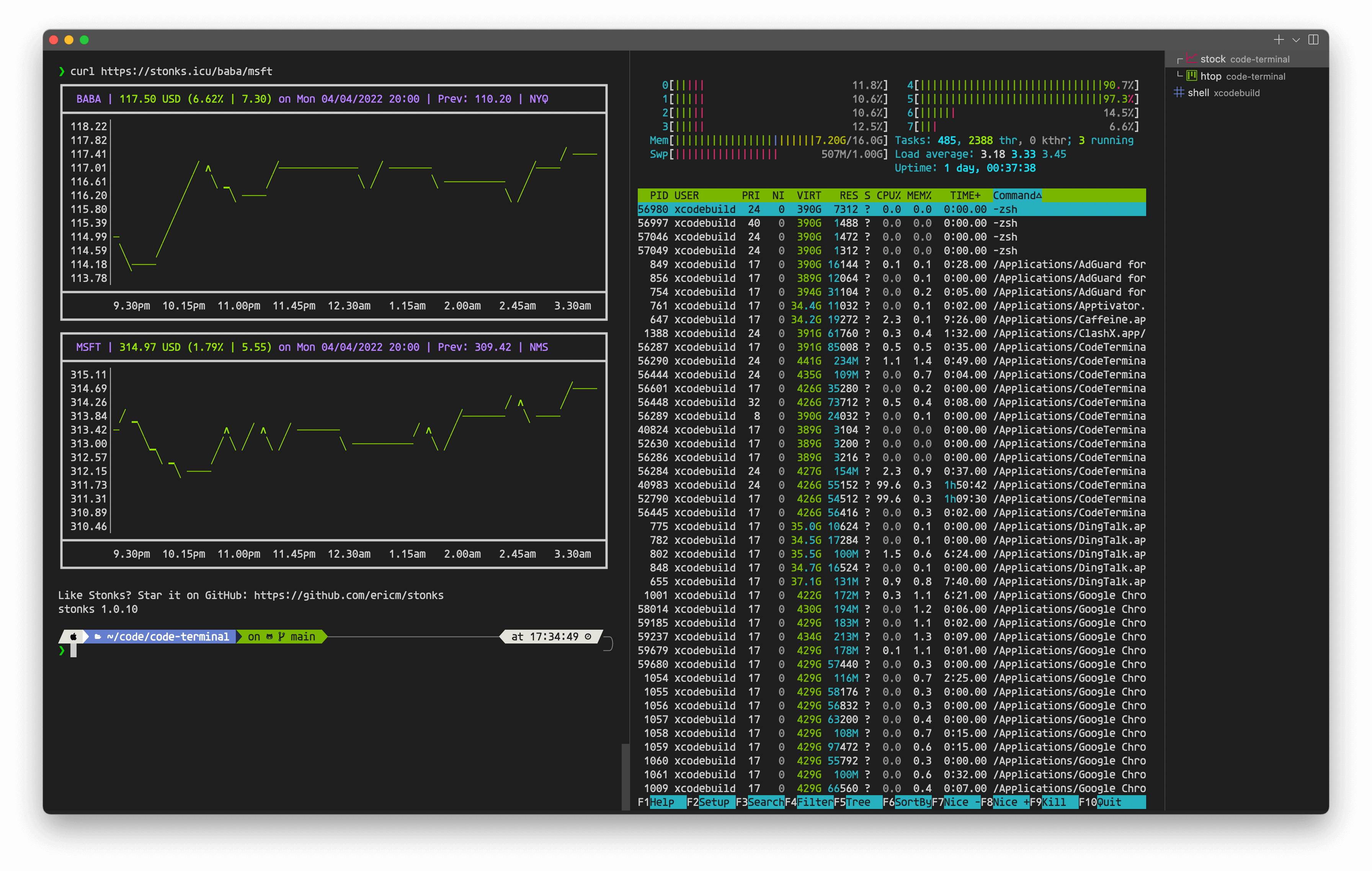 CodeTerminal screenshot 1