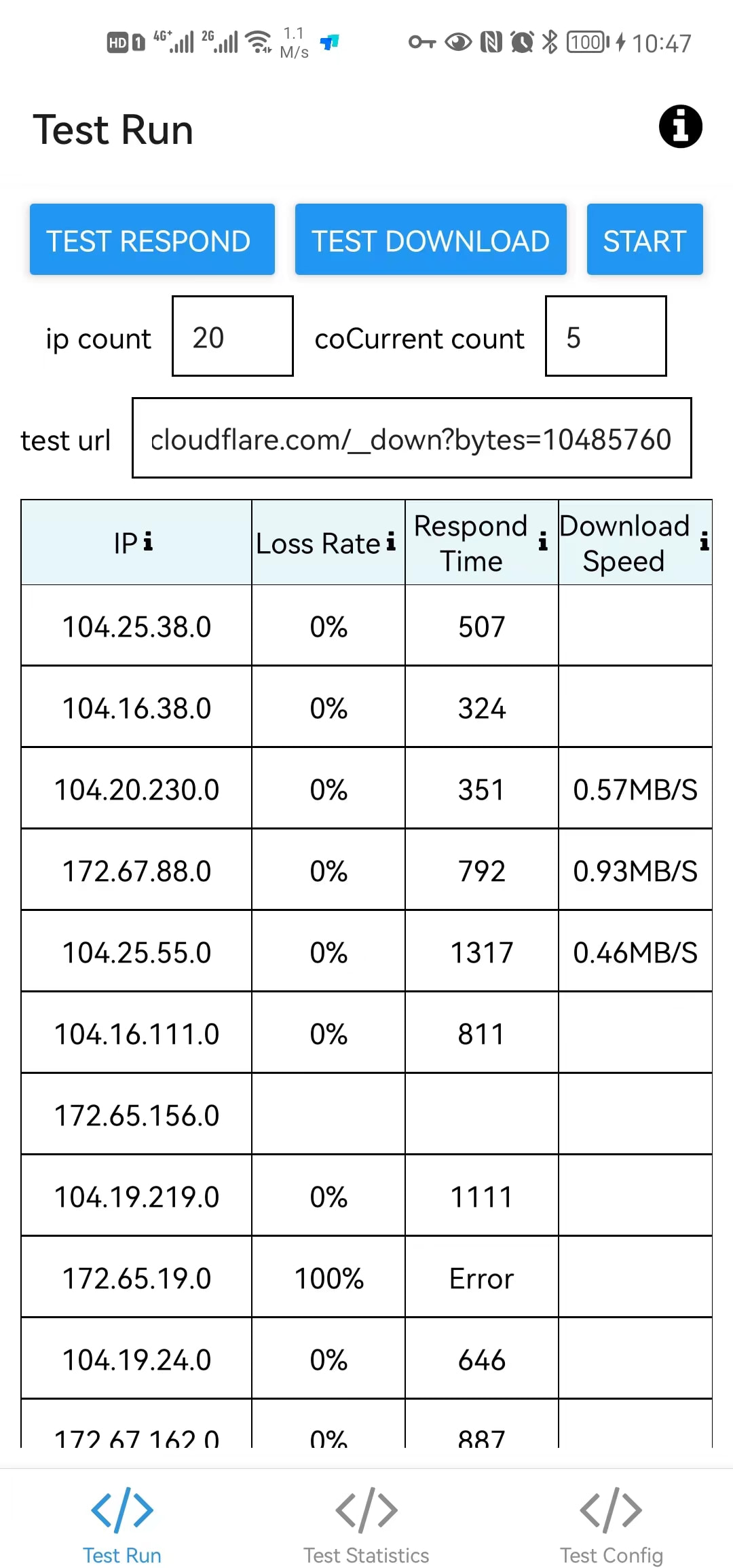 cloudflare-ip-tester-app screenshot 1