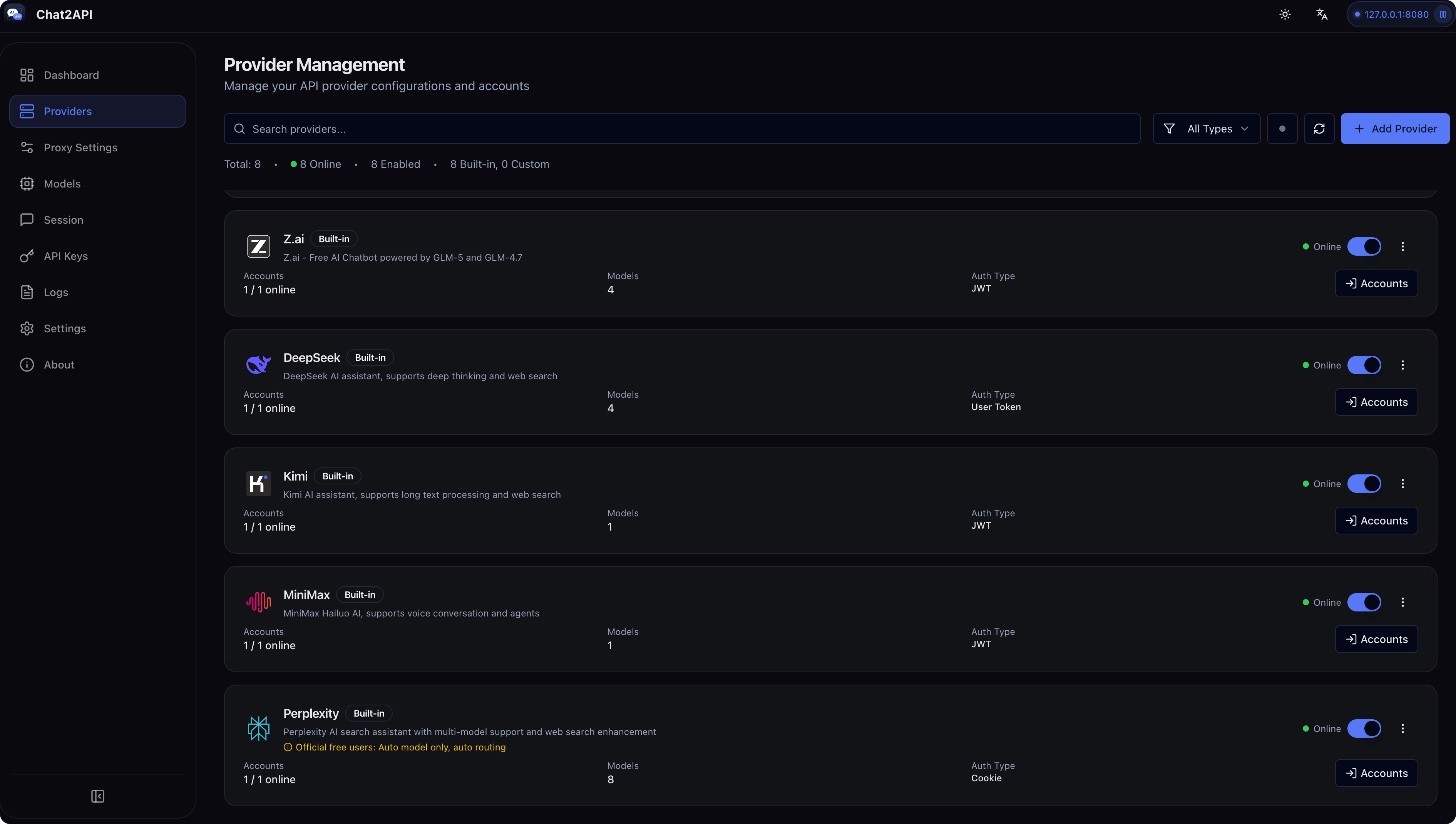 Chat2API screenshot 1