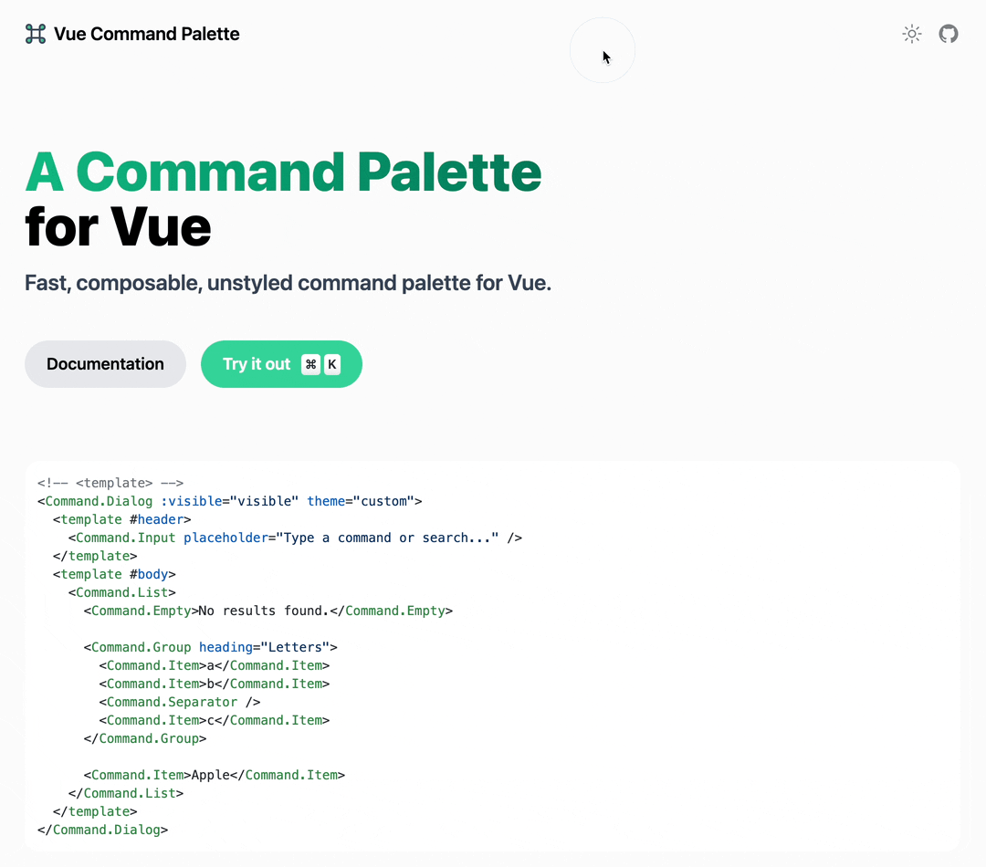 vue-command-palette screenshot 1