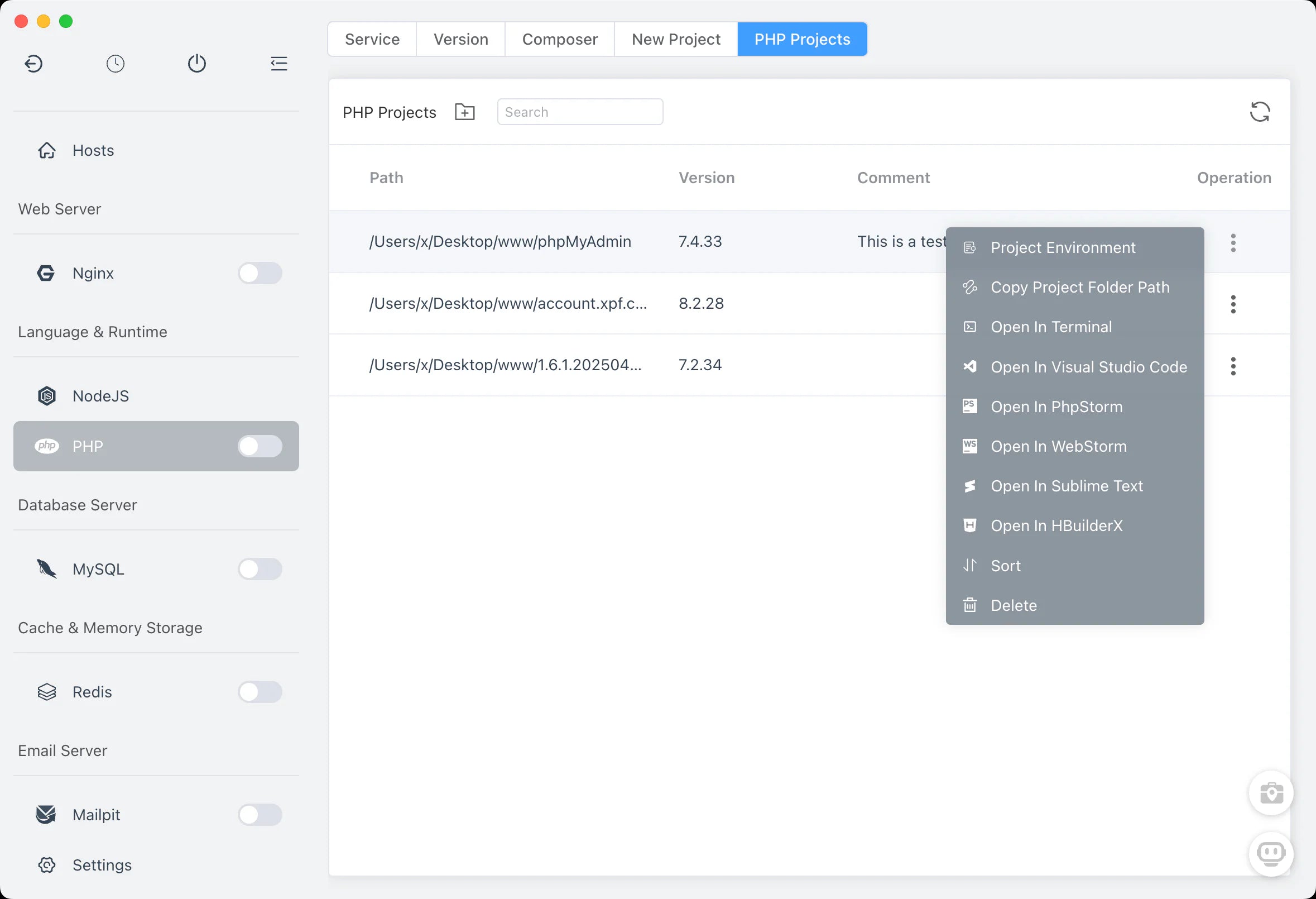 PhpWebStudy screenshot 4
