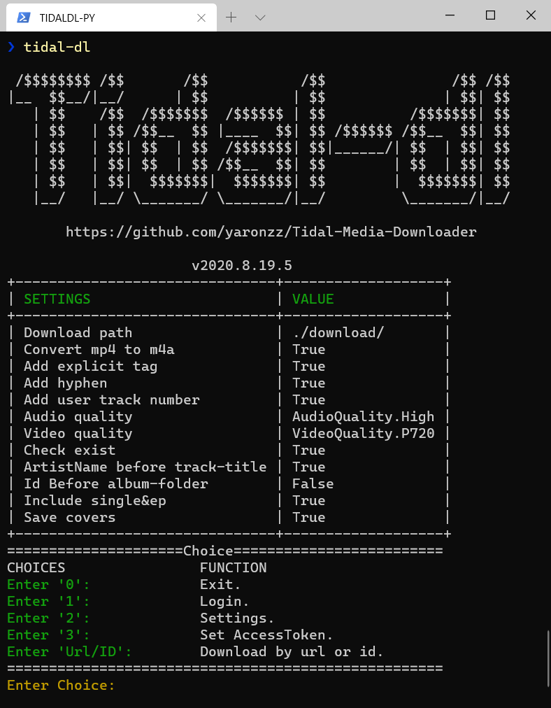 Tidal-Media-Downloader screenshot 1