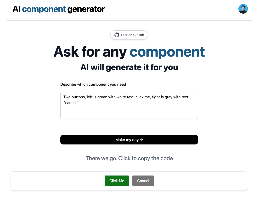 ai-component-generator screenshot 1