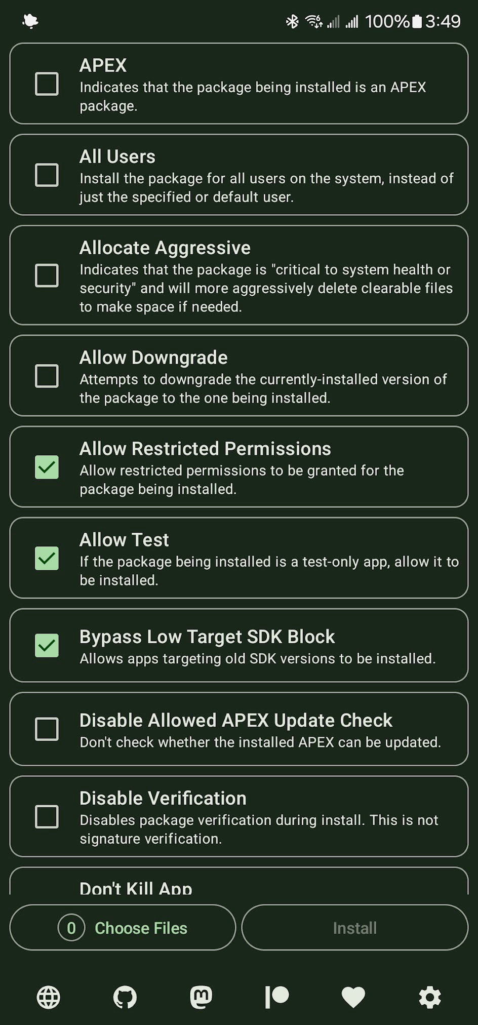 InstallWithOptions screenshot 1