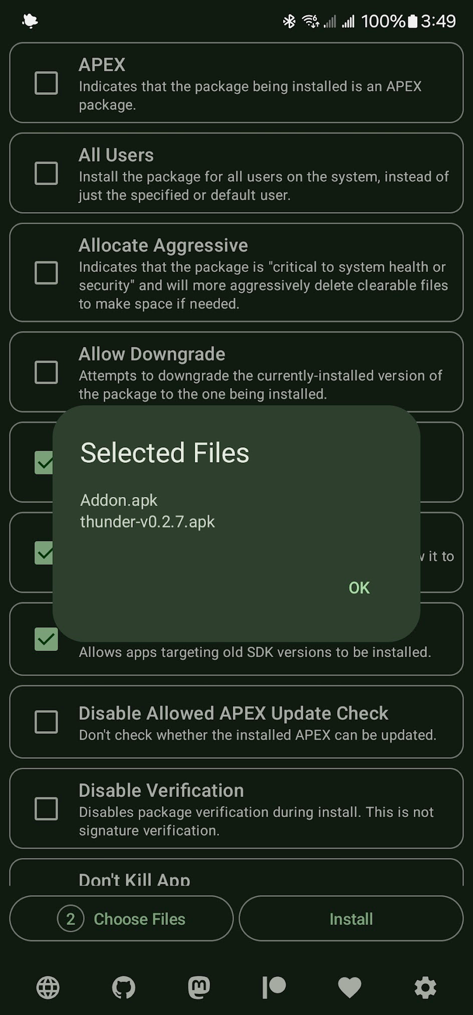 InstallWithOptions screenshot 3