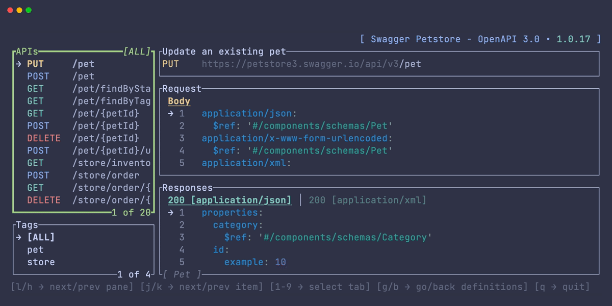 openapi-tui screenshot 3