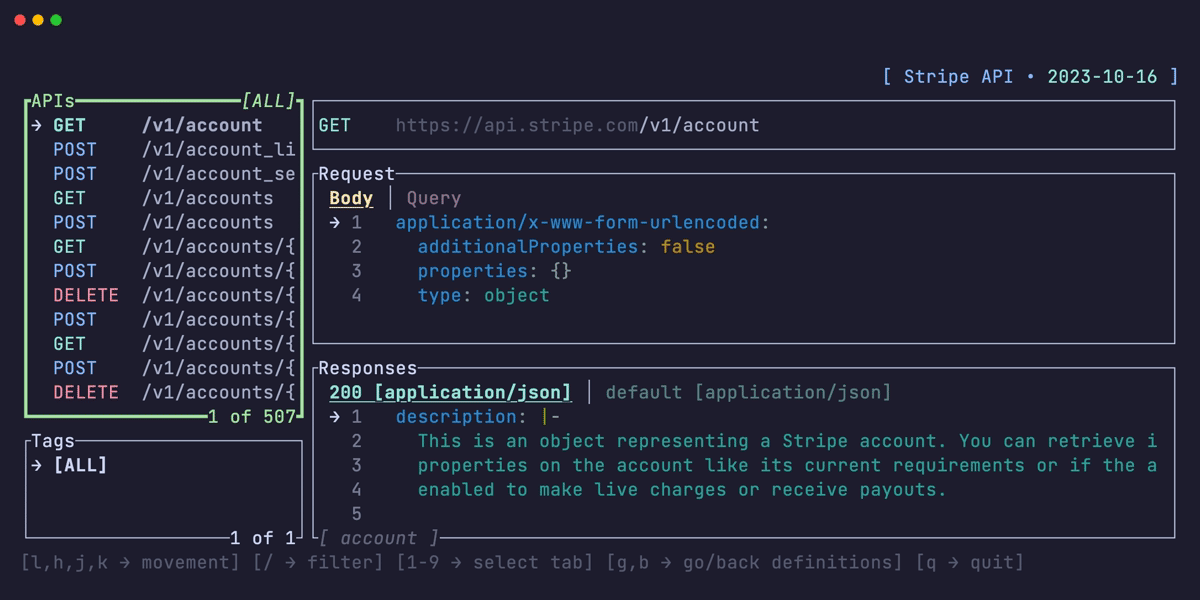 openapi-tui screenshot 5