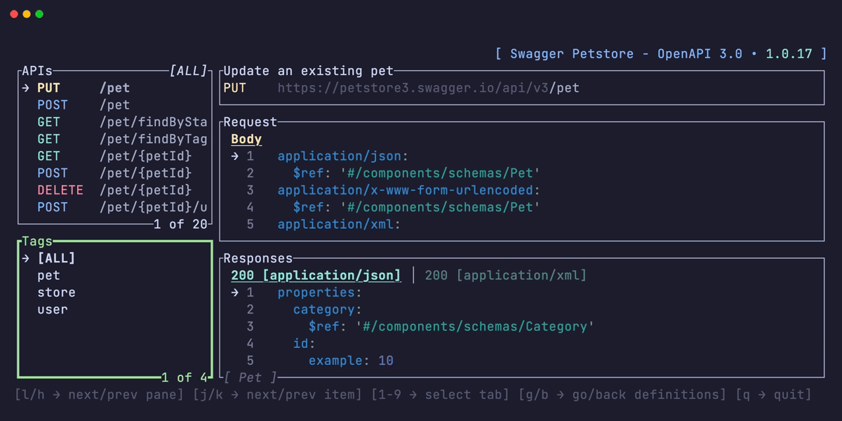 openapi-tui screenshot 4
