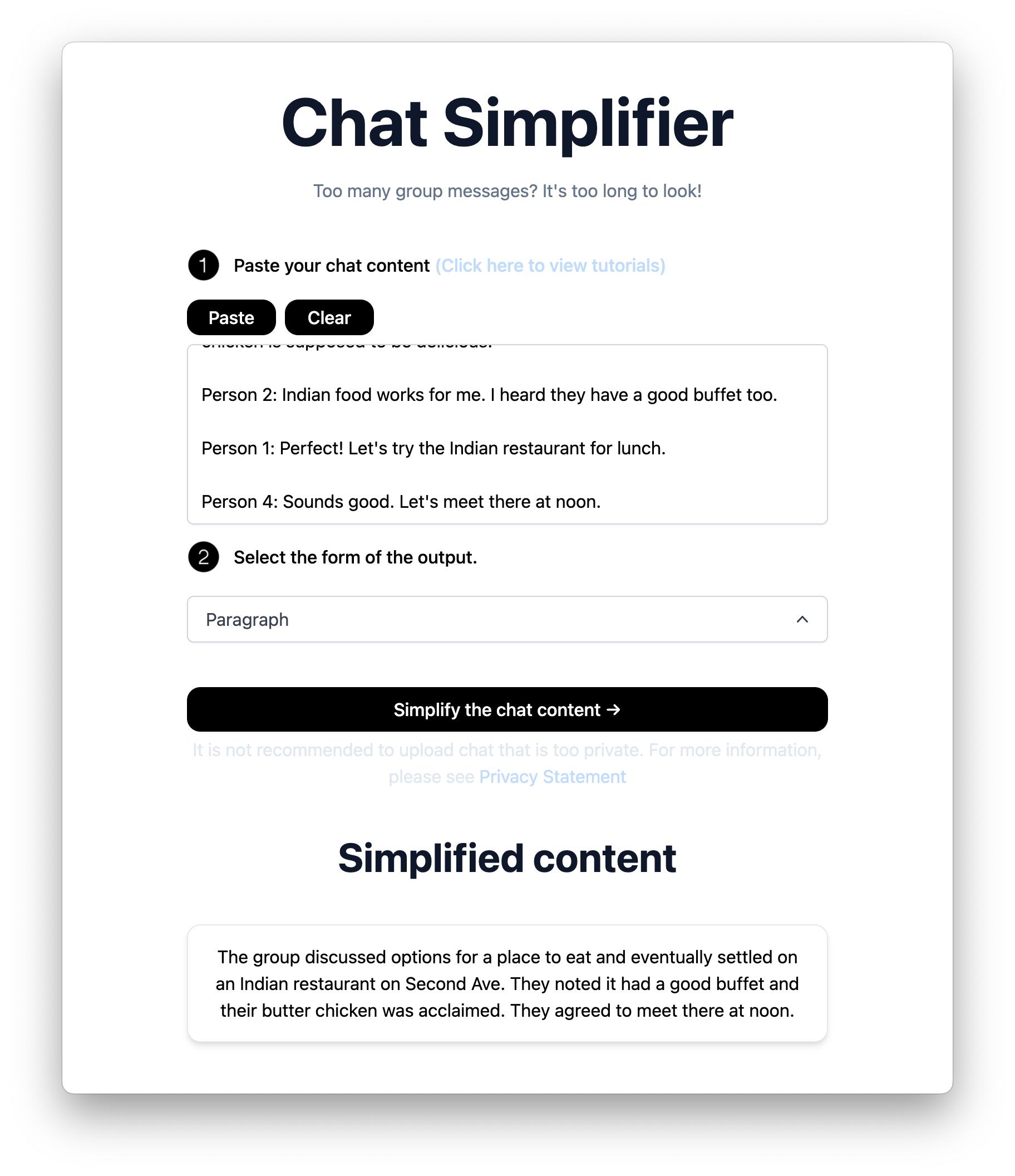 chat-simplifier screenshot 1