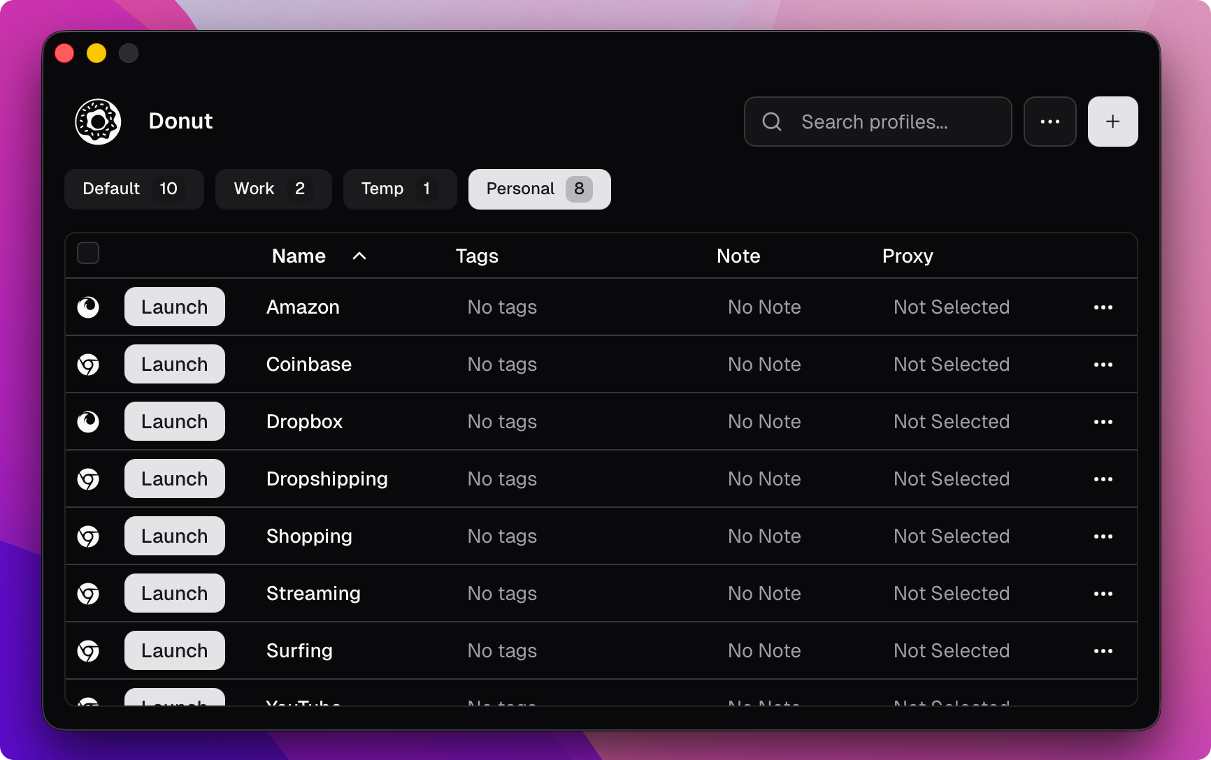 donutbrowser screenshot 2